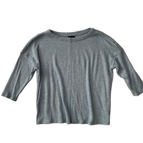 J Jill Wearever Waffle Knit Dolman Sleeve Top Medium Blue - Picture 4 of 9